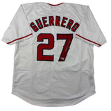 Autographed/Signed Vladimir Vlad Guerrero Los Angeles LA Anaheim White Baseball Jersey Beckett BAS COA