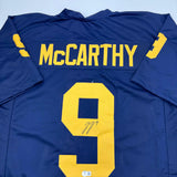 Autographed/Signed J.J. JJ McCarthy Michigan Blue College Football Jersey Beckett BAS COA