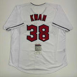 Camiseta de béisbol blanca de Cleveland autografiada/firmada por Steven Kwan (JSA COA)