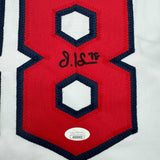 Camiseta de béisbol blanca de Cleveland autografiada/firmada por Steven Kwan (JSA COA)