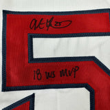 Camiseta de béisbol blanca de Boston, autografiada y firmada por Steve Pearce, número 18 de la Serie Mundial, MVP, PSA/CÓDIGO DE ADN