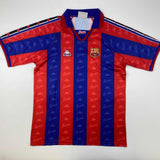 Camiseta de fútbol roja/azul del FC Barcelona de Ronaldo Nazario autografiada/firmada Beckett BAS COA
