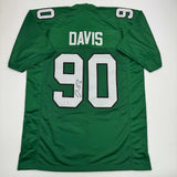 Autographed/Signed Jordan Davis Philadelphia Kelly Green Football Jersey Beckett BAS COA