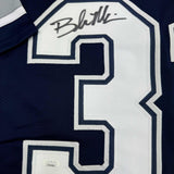 Autographed/Signed Brock Marion Dallas Blue Football Jersey JSA COA