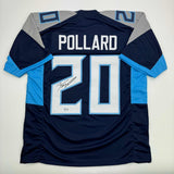 Autographed/Signed Tony Pollard Tennessee Blue Football Jersey Beckett BAS COA