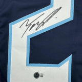 Camiseta de fútbol azul de Tennessee de 35 x 39, firmada y enmarcada, de Tony Pollard, Beckett BAS COA
