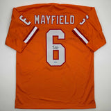 Autographed/Signed Baker Mayfield Tampa Bay Orange Creamsicle Retro Throwback Football Jersey Beckett BAS COA