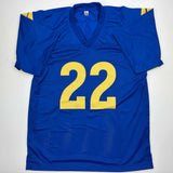 Camiseta de fútbol azul autografiada/firmada de Blake Corum Los Ángeles LA Beckett BAS COA