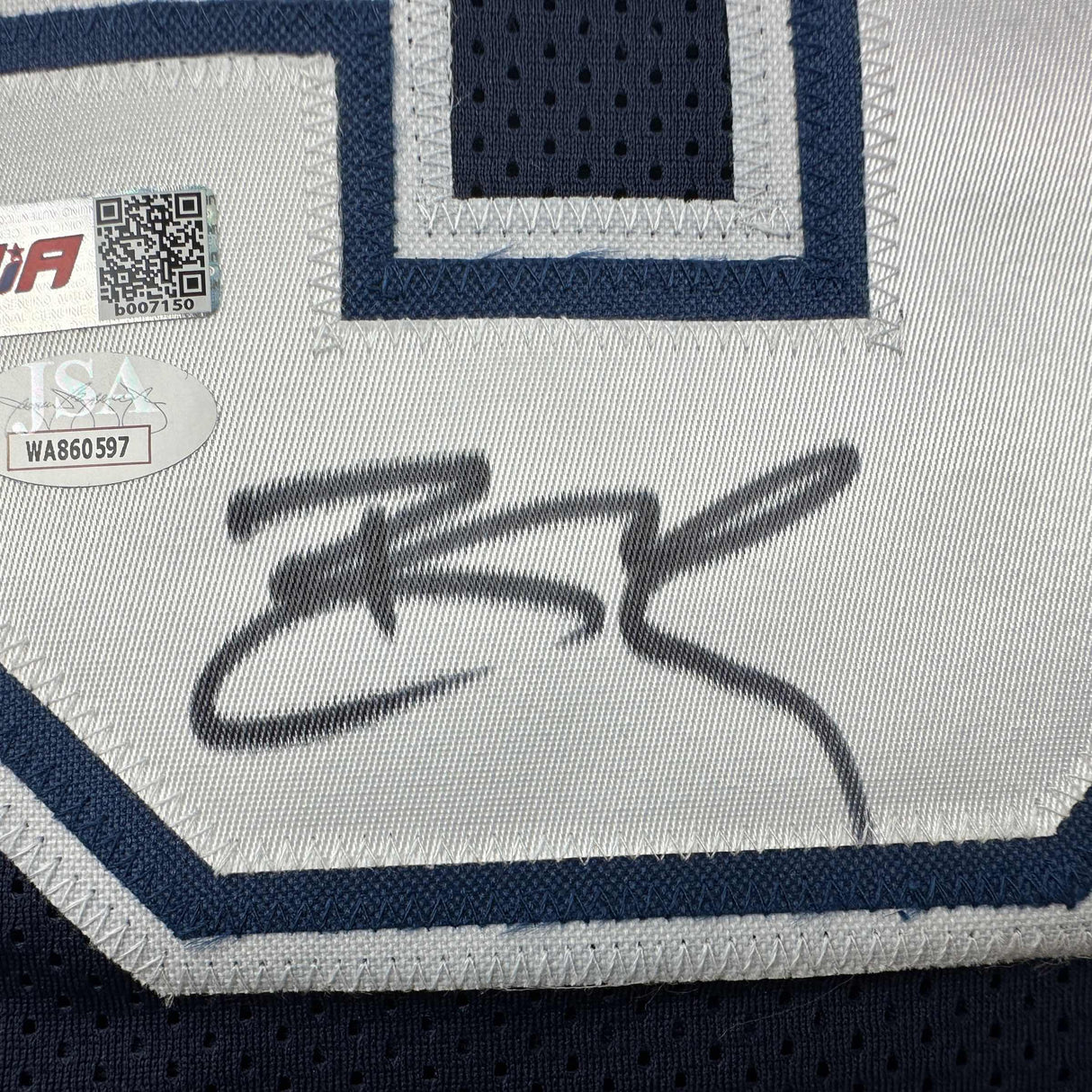 Autographed/Signed Brandin Cooks Dallas Blue Football Jersey JSA COA