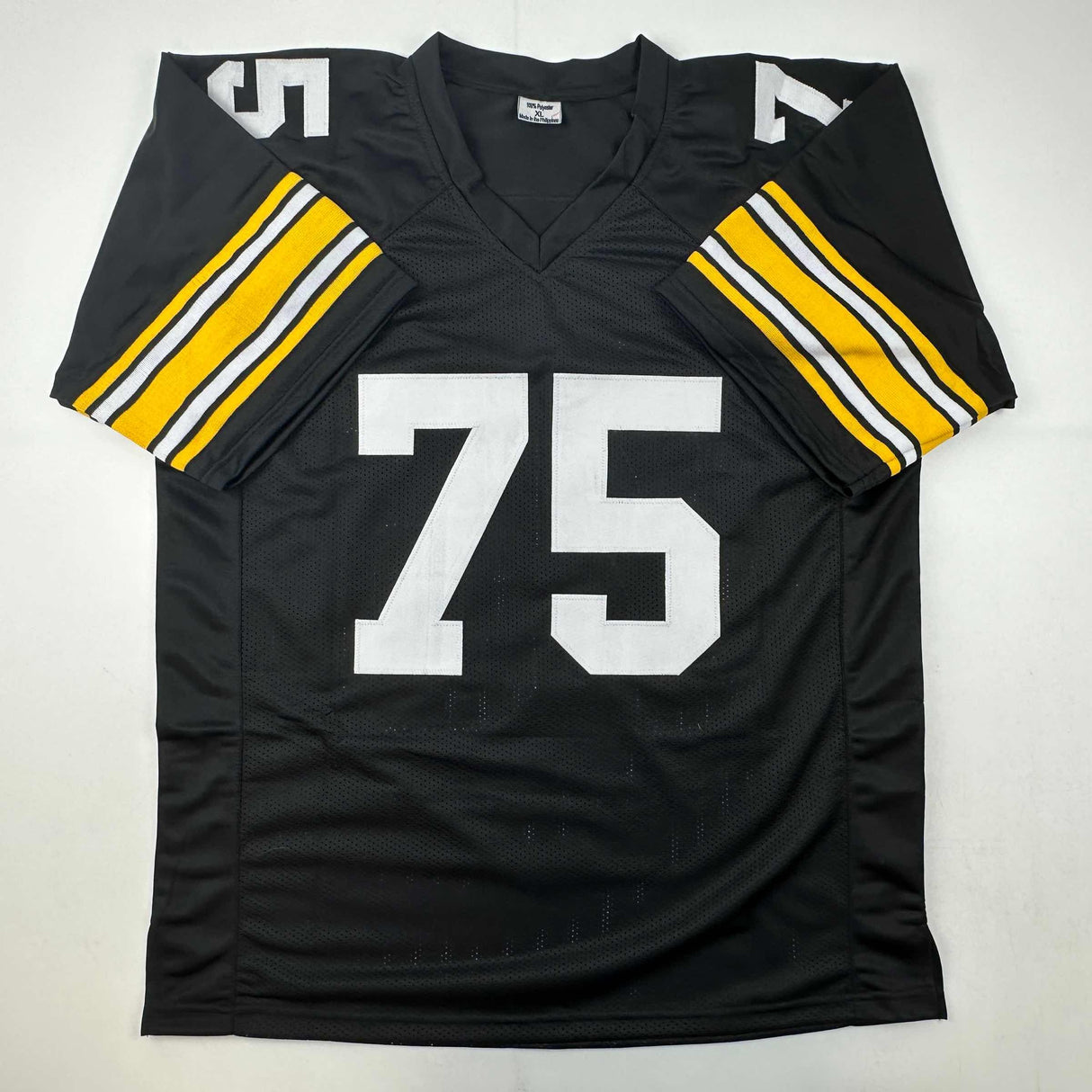 Autographed/Signed Mean Joe Greene HOF 87 Pittsburgh Black Football Jersey JSA COA