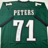 Camiseta de fútbol verde de Filadelfia autografiada/firmada por Jason Peters Beckett BAS COA