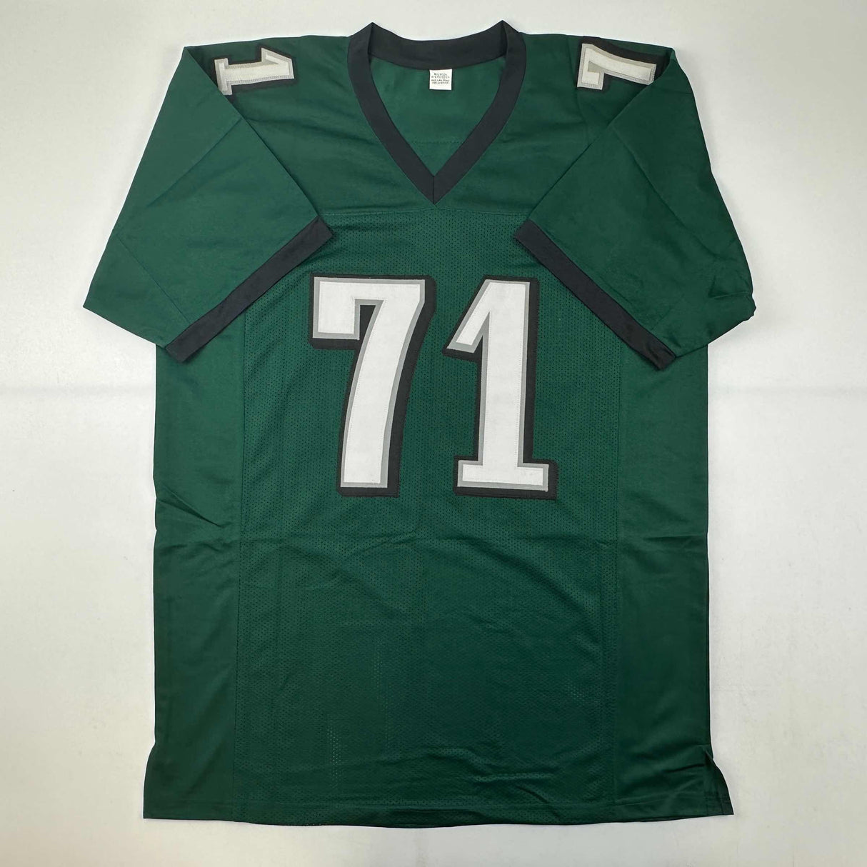 Camiseta de fútbol verde de Filadelfia autografiada/firmada por Jason Peters Beckett BAS COA
