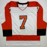 Camiseta de hockey blanca de Filadelfia de Bill Barber autografiada/firmada Beckett BAS COA