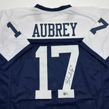 Camiseta de fútbol del Día de Acción de Gracias de Brandon Aubrey Dallas autografiada/firmada Beckett BAS COA