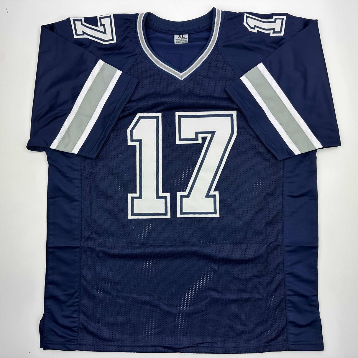 Camiseta de fútbol azul de Dallas de Brandon Aubrey autografiada/firmada Beckett BAS COA