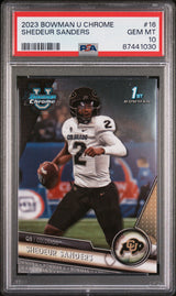 Graded 2023 Topps Bowman U Chrome Shedeur Sanders #16 Rookie RC Football Card PSA 10 Gem Mint