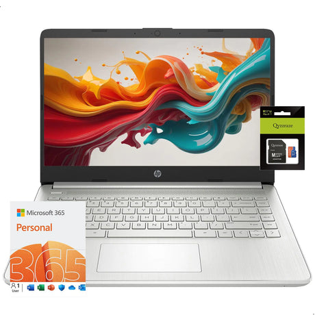 HP Laptop 14 HD Laptop Windows 11 Intel Quad-Core N4120 1 Year Office 365 8GB RAM 196GB Storage (128GB eMMC+64GB SD Card) Ultral Light Laptop for Students Business WiFi Bluetooth HDMI Webcam - Lootquake