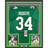 Framed Autographed/Signed Isaiah Rodgers 35x39 Philadelphia Green Football Jersey JSA COA