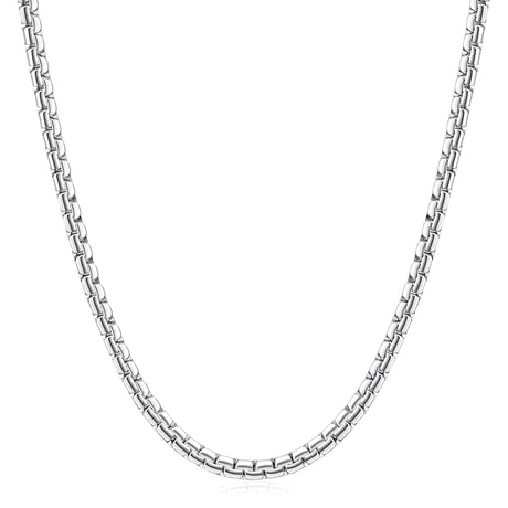 Fiusem Silver Tone Box Chains for Men Stainless Steel Mens Chain 3mm Necklaces for Men and Women Mens Chain Necklaces 22Inch - Lootquake