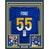 Camiseta de fútbol azul de Los Ángeles LA, enmarcada, autografiada y firmada por Braden Fiske, 35 x 39, JSA COA