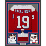 Framed Autographed/Signed Nicklas Backstrom 35x39 Washington Red Retro Hockey Jersey JSA COA