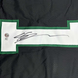 Framed Autographed/Signed Ahmad Sauce Gardner 35x39 New York Black Football Jersey Beckett BAS COA #2