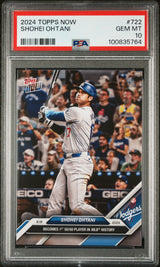 Calificación Topps 2024 Ahora Shohei Ohtani #722 1.er jugador 50/50 en la historia de la MLB Tarjeta de béisbol PSA 10 Gem Mint