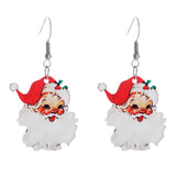 Vintage Santa Earrings Fun Cute Acrylic Santa Earrings Dwarf Earrings Snowman Earrings Christmas Tree Red Wine Glass Earrings Geometric Square Earrings Christmas Party Womens Jewelry (Santa Claus) - Lootquake