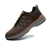 ANJOUFEMME Waterproof Hiking Shoes Men Lightweight Breathable Trekking Trails Shoes Mens Outdoor Brown Work Shoes - Lootquake