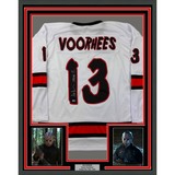 Framed Autographed/Signed Ari Lehman Jason Voorhees 35x39 Friday The 13th White Movie Jersey Steiner CX COA