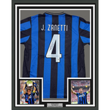 Camiseta de fútbol del Inter de Milán Beckett BAS COA enmarcada y autografiada de Javier Zanetti (35 x 39)