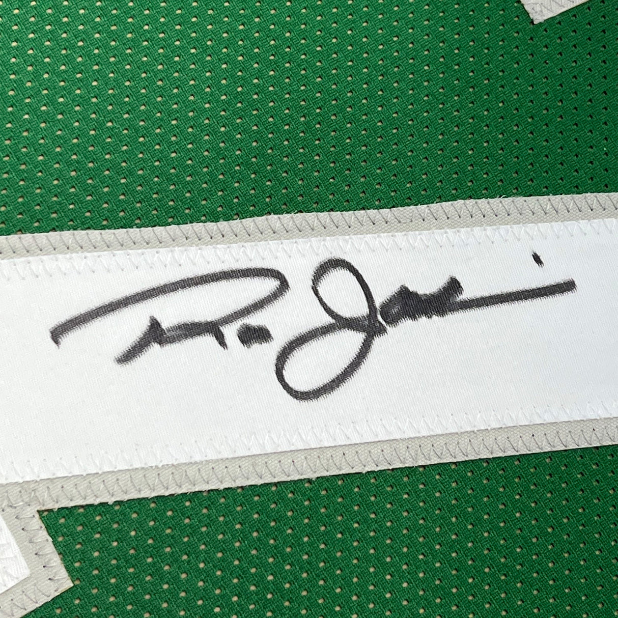 Camiseta de fútbol verde Filadelfia de 35 x 39, enmarcada, autografiada y firmada por Ron Jaworski (JSA COA)