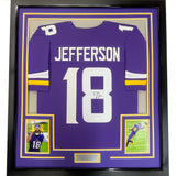 Camiseta de fútbol morado de Minnesota de 35 x 39, enmarcada, autografiada y firmada por Justin Jefferson (JSA COA)