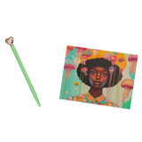 Underwater Whimsical Black Girl & Jellyfish Postcard for Friends & Penpals