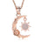 shajwo Cremation Jewelry Crescent Moon and Sun Rose Urn Necklaces for Ashes for Women Men Memorial Human Ashes PendantRose Gold - Lootquake