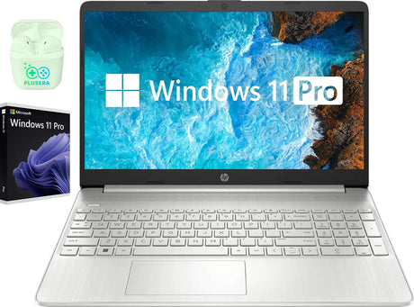 HP Laptop 15.6" Business & Student Laptop Computer Windows 11 Pro Laptop 40GB RAM 1TB SSD AMD Ryzen 3 Quad-Core Processor HD LED Display SD Card Reader Plusera Earphone Natural Silver - Lootquake