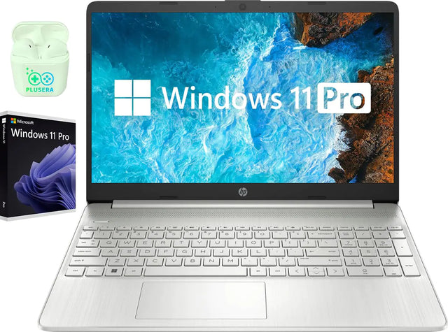 HP Laptop 15.6" Business & Student Laptop Computer Windows 11 Pro Laptop 40GB RAM 1TB SSD AMD Ryzen 3 Quad-Core Processor HD LED Display SD Card Reader Plusera Earphone Natural Silver - Lootquake
