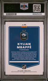 Tarjeta de fútbol Panini Donruss Road to Qatar Kylian Mbappé n.° 60 (clasificada 2021-22) PSA 9 Mint