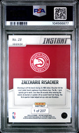 Tarjeta de baloncesto Panini Instant NBA Zaccharie Risacher #28 Rookie RC, clasificada en 2024, PSA 10 Gem Mint