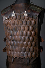 LARP leather cuirass with brass accents
