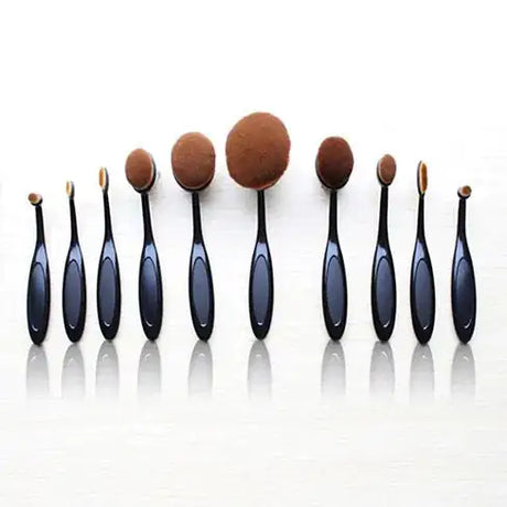 Beauty Experts Set of 10 Oval Beauty Brushes - Lootquake