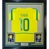 Camiseta de fútbol amarilla de Brasil, Ricardo Kaká, firmada y enmarcada, 35 x 39, Beckett BAS COA
