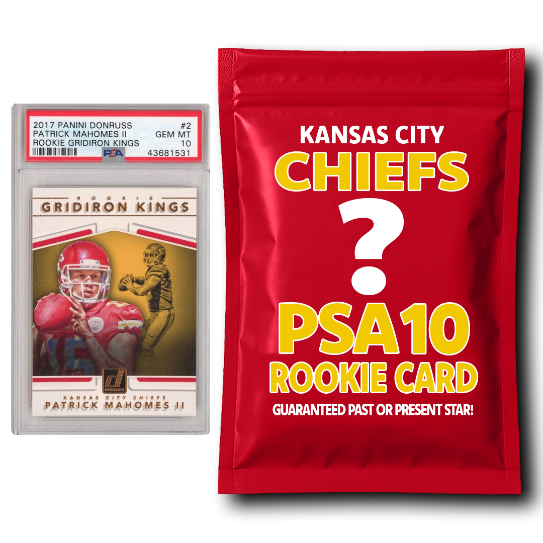 Paquete misterioso de tarjetas de novato calificadas PSA 10 de los Kansas City Chiefs