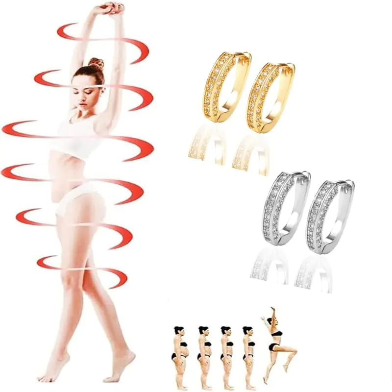 2 Pairs Lymphvity Therapy Earrings For Women Histone Lymphatic Germanium Earrings Earrings Lymphatic Acupuncture Earrings Lymph Drainage Earrings Jewelry Gifts (Gold+Silver) - Lootquake