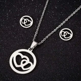 Collares de acero inoxidable con forma de corazón para mujer