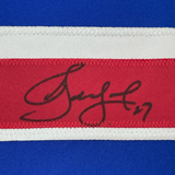 Framed Autographed/Signed Alexei Kovalev 35x39 New York Blue Hockey Jersey JSA COA