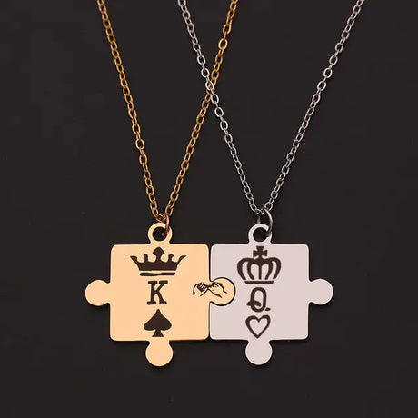 Matching Puzzle Piece Pendant Necklaces - Lootquake
