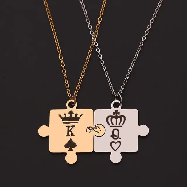 Matching Puzzle Piece Pendant Necklaces - Lootquake