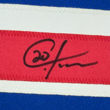 Framed Autographed/Signed Chris Kreider 35x39 New York Blue Hockey Jersey Beckett BAS COA