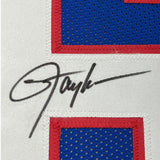 Camiseta de fútbol azul de Nueva York de 35 x 39, enmarcada, autografiada y firmada por Lawrence Taylor (JSA COA)